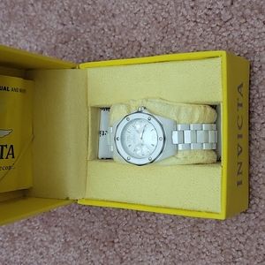 Invicta Ceramic Watch with Mother of Pearl Face